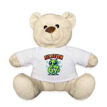 Six Seven 67 Italian Brainrot Alien Humor Funny - Teddy Bear - white - Front