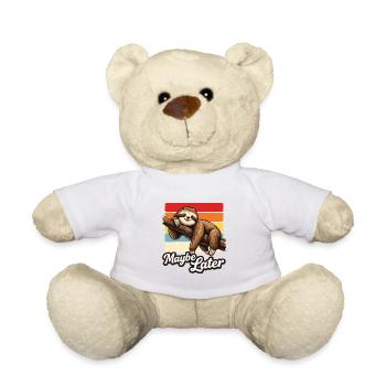 Sloth Maybe Later Shirt Funny Gift - Teddy Bear - white - Front