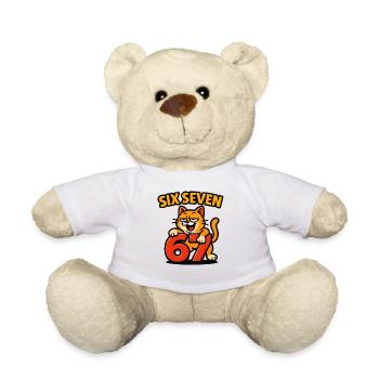Six Seven Katze 67 Italian Brainrot Humor - Teddy - Weiß - Vorne