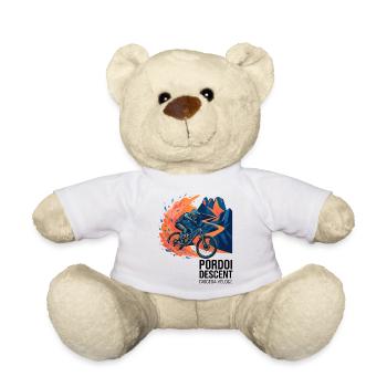 Pordoi Descent MTB Fast Action Modern Vector Art - Teddy Bear - white - Front