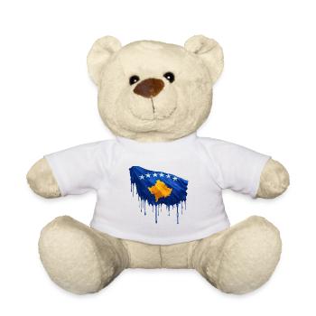 Drapeau du Kosovo couleur colorée - Nounours - blanc - Devant