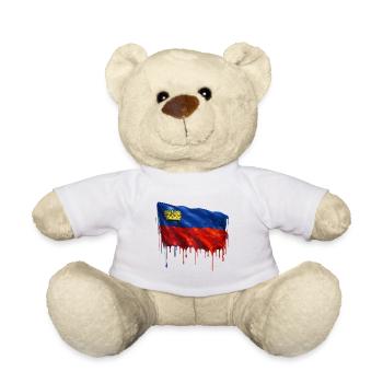 Liechtenstein flag colorful color - Teddy Bear - white - Front