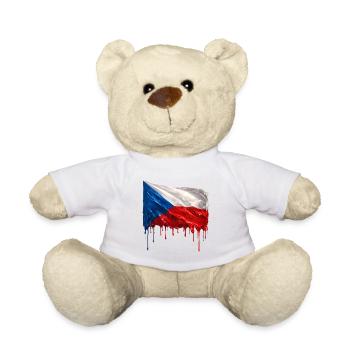 Tschechische Flagge bunte Farbe - Teddy - Weiß - Vorne