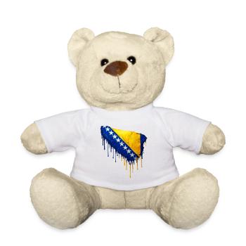 Drapeau de Bosnie-Herzégovine couleur - Nounours - blanc - Devant
