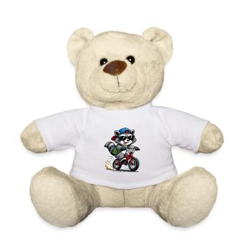 Raton laveur cool à vélo – Vélo drôle - Nounours - blanc - Devant