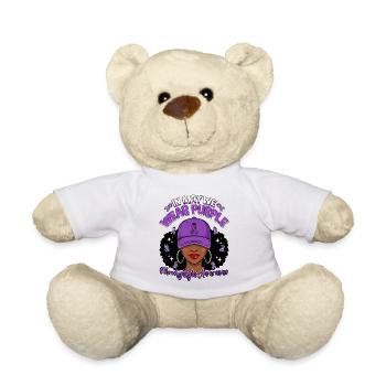 Im Mai tragen wir den Purple Fibromyalgie Awareness Month - Teddy - Weiß - Vorne
