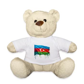 Drapeau azerbaïdjanais aux couleurs vives - Nounours - blanc - Devant