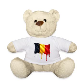 Belgian flag in bright colours - Teddy Bear - white - Front