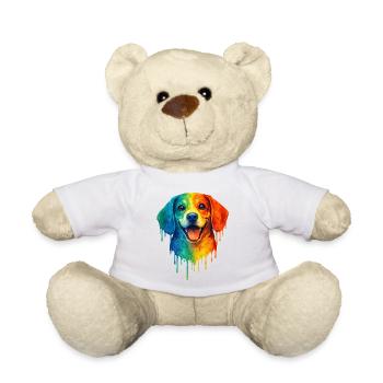 Beagle in bunten Farben - Teddy - Weiß - Vorne