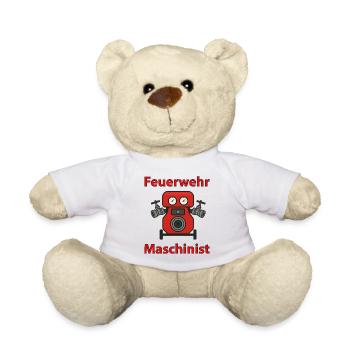Feuerwehr Maschinist Cartoon - Teddy - Weiß - Vorne