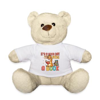 It's A Good Day To Read A Book Giraffe Book Lover - Teddy Bear - white - Front