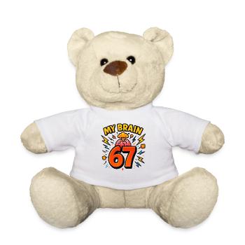 Six Seven Italian Brainrot Brain Humor Meme Funny - Teddy Bear - white - Front