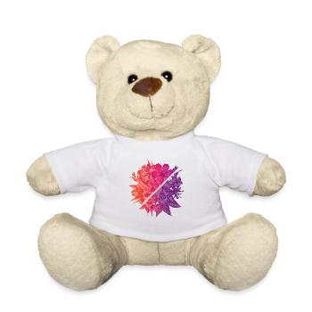 Blumen & Regenbogen-Diagonale - Teddy - Weiß - Vorne