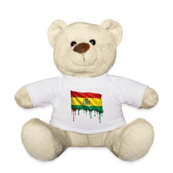 Bolivia Flag Drop - Teddy Bear - white - Front