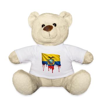 Ecuador Flaggen-Splatter - Teddy - Weiß - Vorne