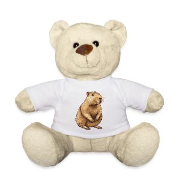 Capybara Portrait - Teddy Bear - white - Front