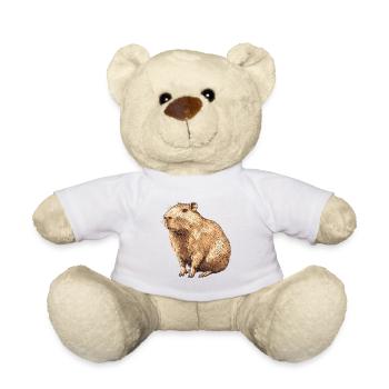 Capybara Portrait in Warm Brown - Teddy Bear - white - Front