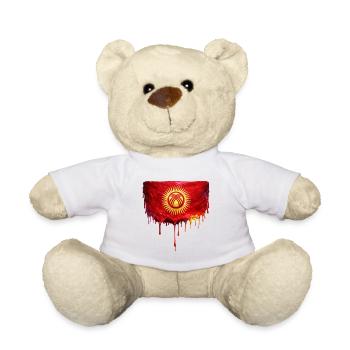 Kyrgyzstan Flag in Teardrop Style - Teddy Bear - white - Front