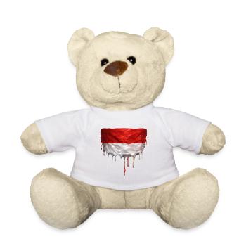 Drapeau indonésien dégoulinant - Nounours - blanc - Devant