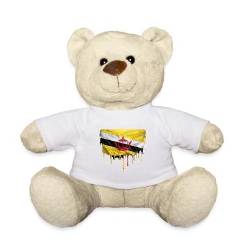 Brunei Flags Drop Art - Teddy Bear - white - Front