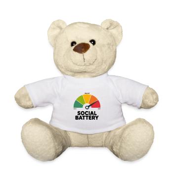 Social Low Battery - Teddy Bear - white - Front