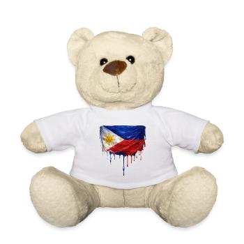 Philippines Flag Drop Art - Teddy Bear - white - Front