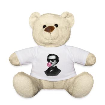 Edgar Allan Poe avec du chewing-gum et des lunettes de soleil - Nounours - blanc - Devant
