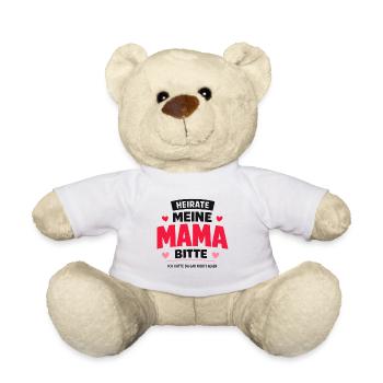 Heirate meine Mama bitte Hochzeit Spruch Kind - Teddy - Weiß - Vorne