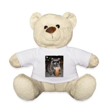 Waschbär-Eiskaffee-Chaos Koffein-Meme-Humor - Teddy - Weiß - Vorne