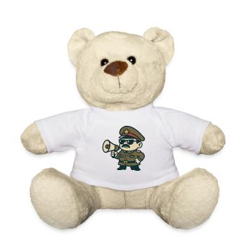 Retro Sergeant Megaphone - Teddy Bear - white - Front