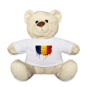 Rumänien flagge Tropfenkunst - Teddy - Weiß - Vorne
