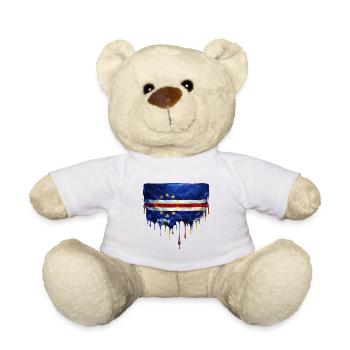 Cape Verde Dripping Flag Art - Teddy Bear - white - Front