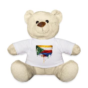Comoros Flag: Flowing Colors - Teddy Bear - white - Front