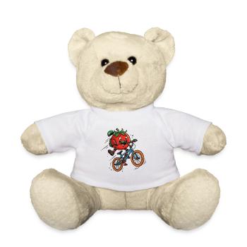 Funny Tomato on the BMX Bike Trick - Teddy Bear - white - Front