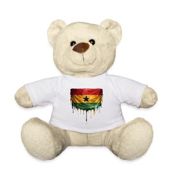 Ghana Flaggen Tropfenkunst - Teddy - Weiß - Vorne