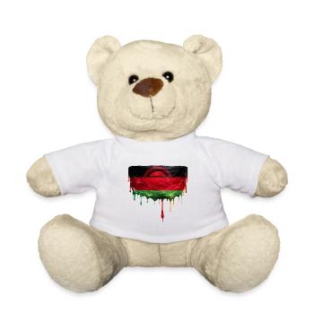 Malawi Flag in Drop Art - Teddy Bear - white - Front