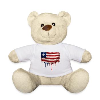 Liberia Flag in Drop Art - Teddy Bear - white - Front