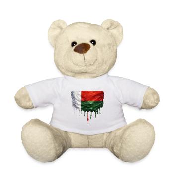 Madagascar Flagge in Tropfenkunst - Teddy - Weiß - Vorne