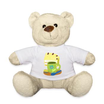 Torte Kuchen Kaffee Kaffeetasse Geburtstag - Teddy - Weiß - Vorne