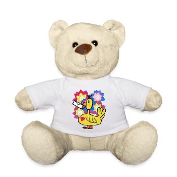 Duck Flowers Birthday Greetings Duck Flower - Teddy Bear - white - Front