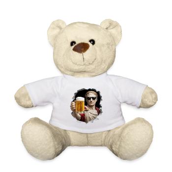  Caesar mit Bier und Sonnenbrille - Teddy - Weiß - Vorne