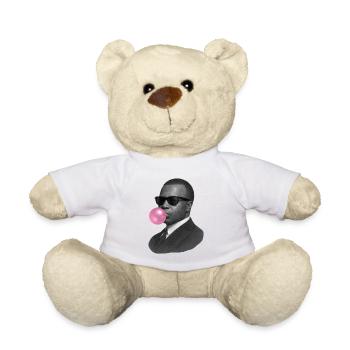 Scott Joplin with sunglasses and bubblegum - Teddy Bear - white - Front