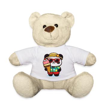 Panda Surf mit Eis - Teddy Bear - white - Front