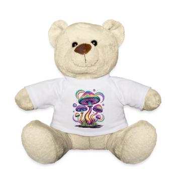 Psychedelic Shirt Festival Magic Mushroom Shirt - Teddy - Weiß - Vorne