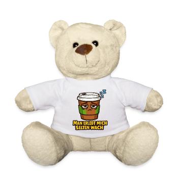 Schläfriger Kaffee Spruch - Teddy - Weiß - Vorne
