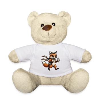 Leopard-Fuchs Kaffee Stil - Teddy - Weiß - Vorne