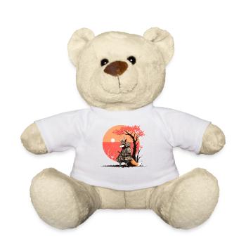 Le renard samouraï au coucher du soleil - Nounours - blanc - Devant