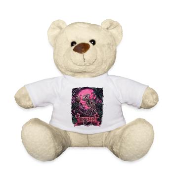 Skeleton in Neon Jungle With Chameleon - Teddy Bear - white - Front