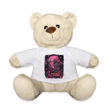 Neon Jungle Skeleton Parrot - Teddy Bear - white - Front