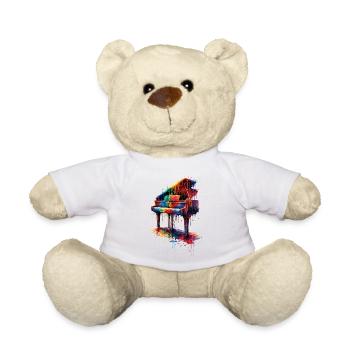 Piano with dripping paint - Teddy Bear - white - Front